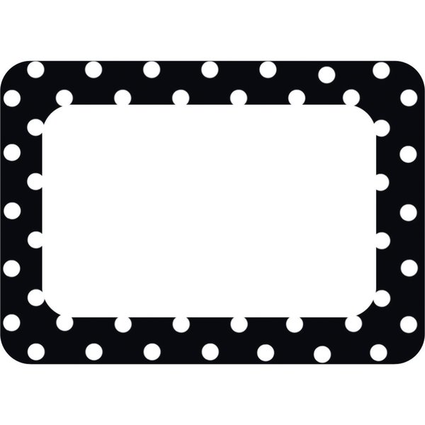 Teacher Created Resources Black Polka Dots 2 Name Tag Labels, 216PK 5538